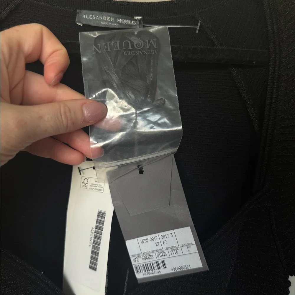 NWT Alexander McQueen Metallic Armor Knit Mini Dress - Picture 7 of 7